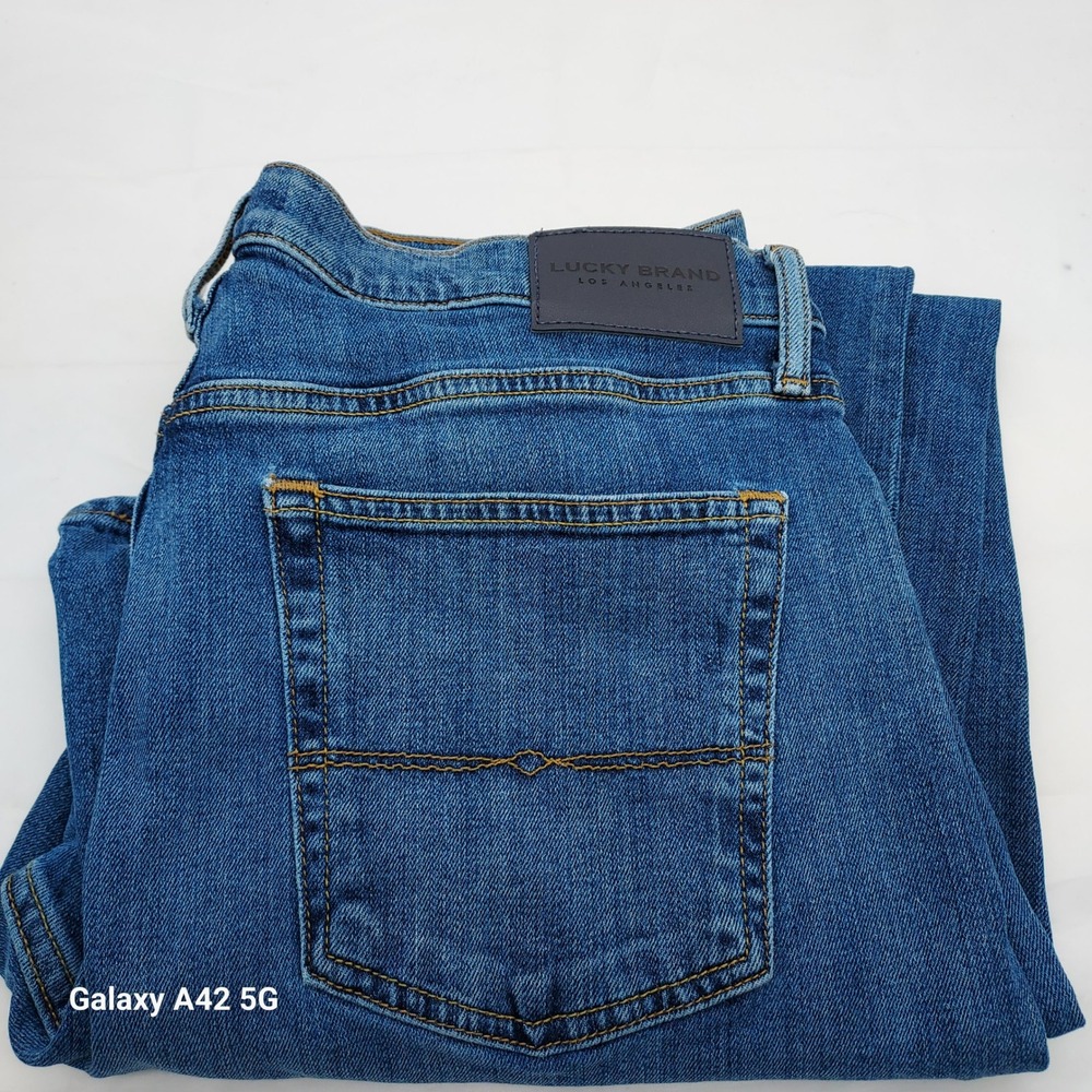 Lucky Brand 181 Relaxed Straight Jeans Mens 34x32 Dellwood Blue 7M11570